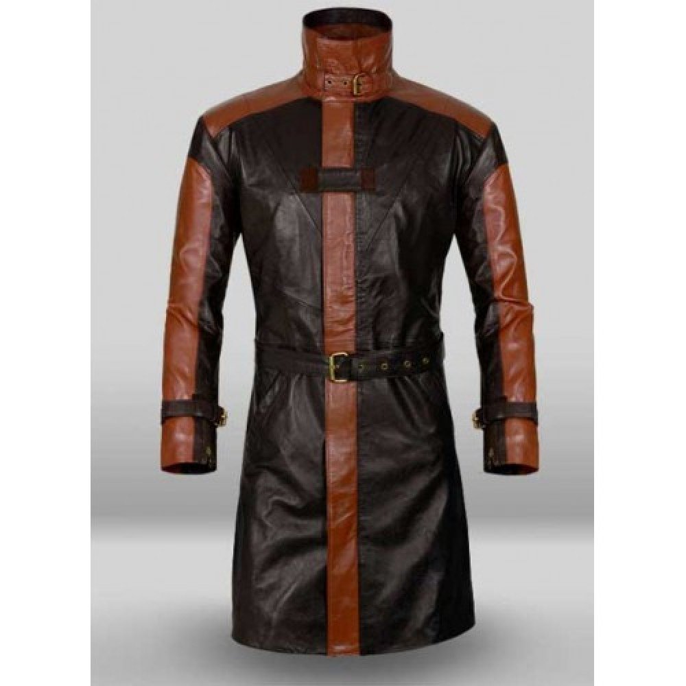 Aiden Pearce Watch Dog Leather Trench Coat - JacketsbyT