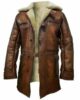DARK KNIGHT RISES BANE REAL SHEARLING GENUINE LEATHER TRENCH COAT