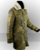 THE DARK KNIGHT RISES BANE BUFFING BROWN LEATHER TRENCH COAT JACKET 3