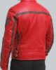 COLUMBUS RED LEATHER MOTORCYCLE JACKET 2