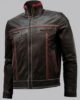 DOUBLE STITCHED MENS BROWN LEATHER JACKET 1