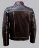 DOUBLE STITCHED MENS BROWN LEATHER JACKET 2