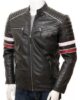 MENS CLASSIC RACING QUILTED LEATHER BIKER JACKET 1