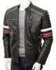 MENS CLASSIC RACING QUILTED LEATHER BIKER JACKET 2