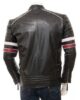 MENS CLASSIC RACING QUILTED LEATHER BIKER JACKET 3