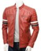 MENS CLASSIC RACING QUILTED LEATHER BIKER JACKET 4