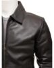 MENS CLASSIC SHIRT COLLAR LEATHER BOMBER JACKET 2