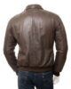 MENS CLASSIC SHIRT COLLAR LEATHER BOMBER JACKET 3