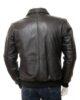 MENS CLASSIC SHIRT COLLAR LEATHER BOMBER JACKET 5