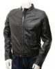 MENS ICONIC SIMPLE CLASSIC REAL LEATHER BIKER JACKET 2