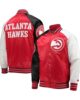 Atlanta Hawks Reliever Satin Raglan Full snap Jacket