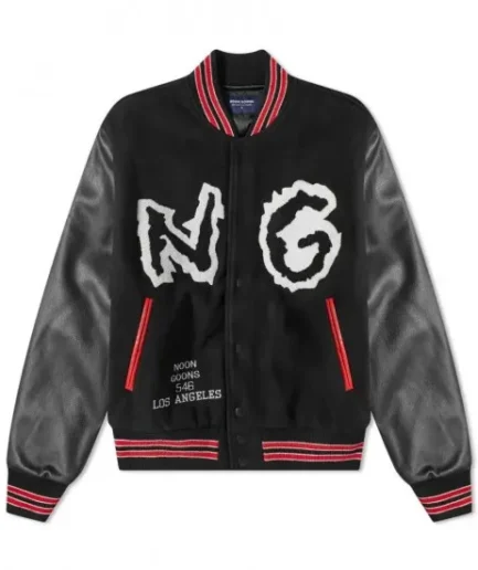 Mens Skyline Black Varsity Jacket