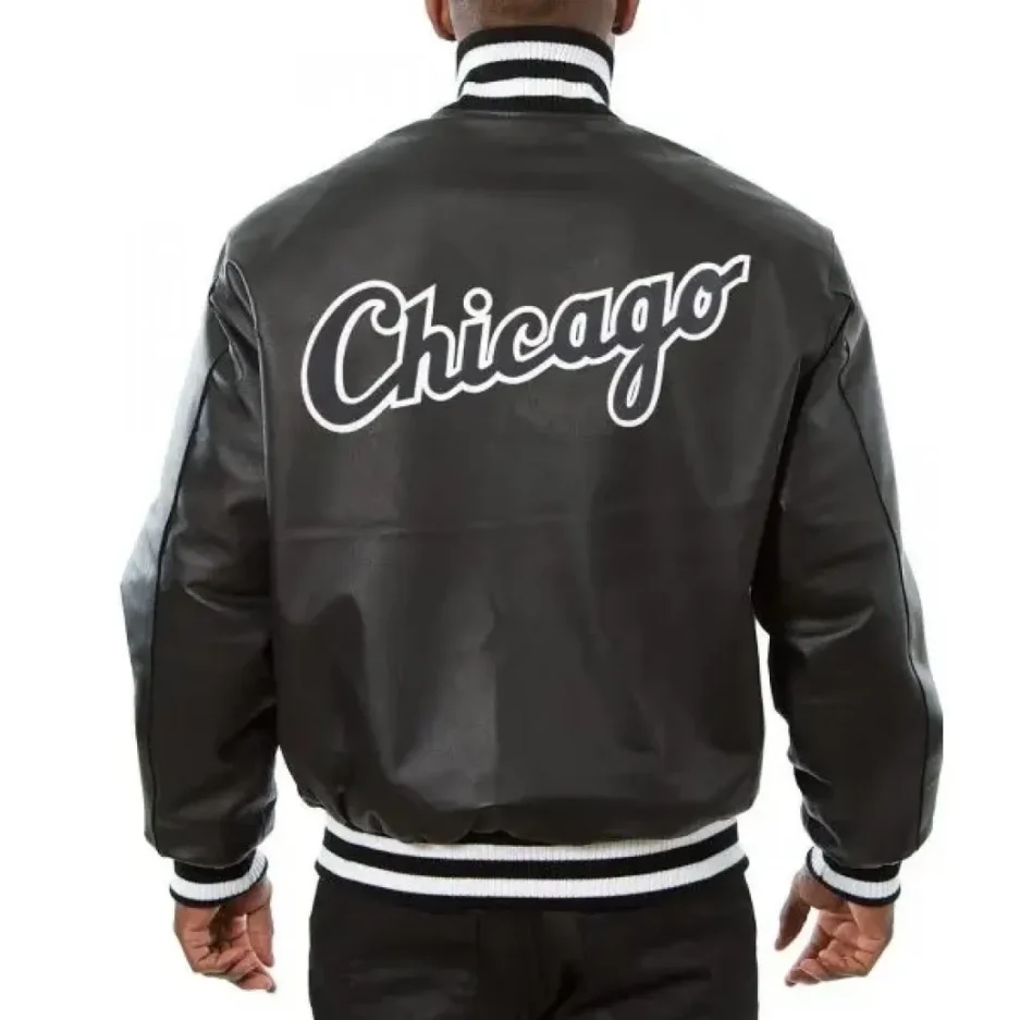 Chicago White Sox Varsity Black Leather Jacket 1