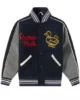 Human Made Duck Navy Blue and Grey Letterman Wool Jacket 550x550h