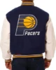 Indiana Pacers Navy and White Varsity Jacket 550x550h