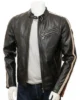 Mens Black Leather Biker Jacket Combrew 550x550h