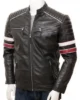 Mens Black Leather Biker Jacket Croyde 550x550h