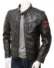 Mens Black Leather Biker Jacket Hele 550x550h
