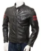 Mens Black Leather Biker Jacket Hele1 550x550h