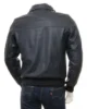 Mens Blue Leather Bomber Jacket Culmstock4 550x550h