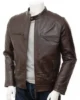 Mens Brown Leather Biker Jacket Ashwater 550x550h
