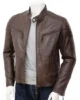 Mens Brown Leather Biker Jacket Maikop 550x550h