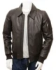 Mens Brown Leather Bomber Jacket Culmstock 550x550h