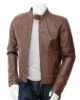 Mens Leather Biker Jacket in Chestnut Oldenburg 550x550h