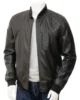 Mens Leather Bomber Jacket in Black Ferrers 1100x1100h