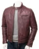 Mens Oxblood Leather Biker Jacket Bodmiscombe 550x550h