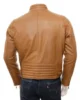Mens Tan Leather Biker Jacket Maikop4 550x550h