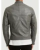 Slim Fit Grey Leather Jacket For Mens 550x550h