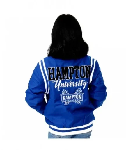 Hampton University Unisex Blue Varsity Jacket