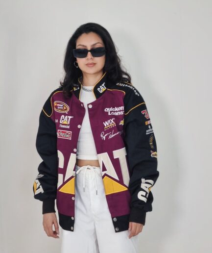 Ignite Your Style with the Vintage CAT Racer Jacket - Classic Racing Vibes for Modern Fashion Enthusiasts