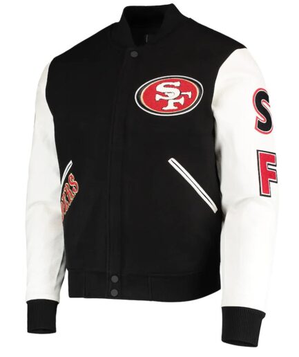 San Francisco 49ers Logo Letterman Jacket-san francisco jacket-varsity jacket-wool jacket-red leather jacket-bomber jacket-celebrity jacket