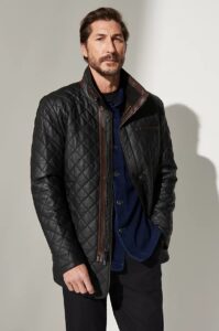 Men's Quilted Premium Leather Coat