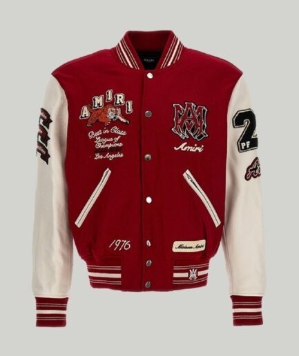 AMIRI Red Letterman Varsity Jacket