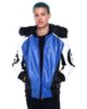 Mens 8 Ball Blue Hooded Leather 2