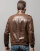 Mens Brown Boomber Leather Jacke 5