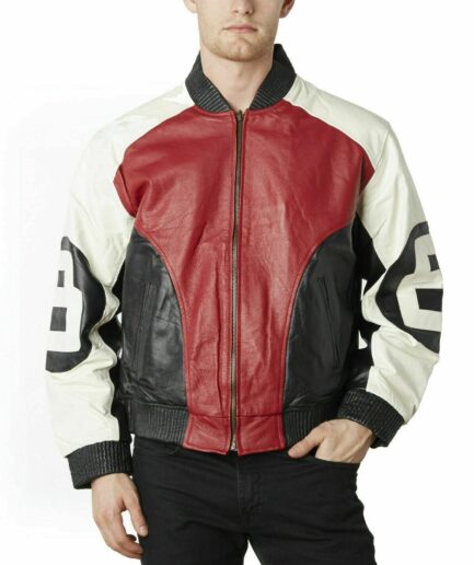Men's Red 8 Ball Genuine Leather Jacket