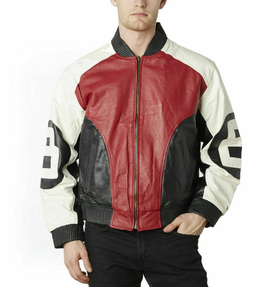 Men's Red 8 Ball Genuine Leather Jacket