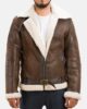 Mens Shearling Brown Leather Jac 1