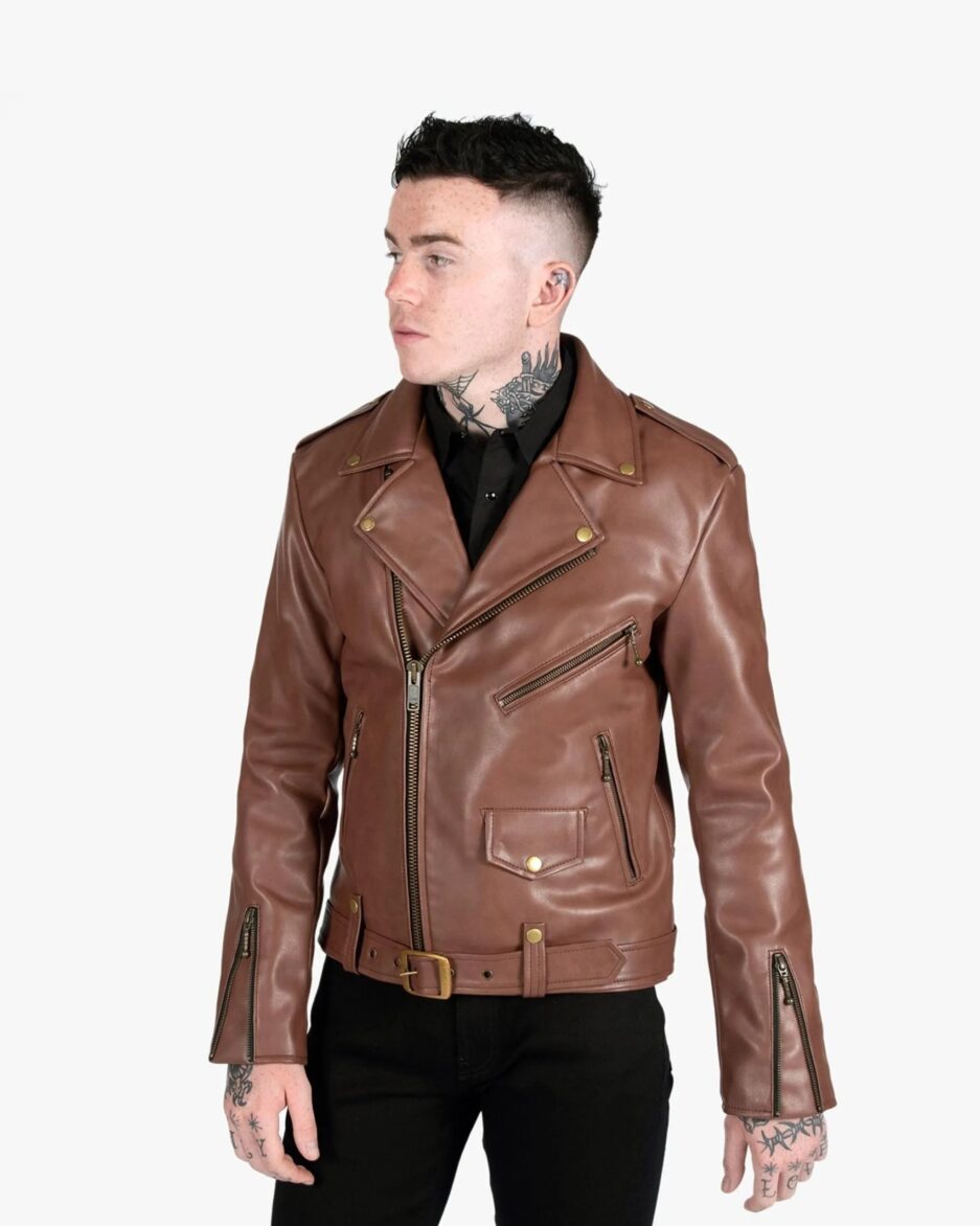 Men’s Brown Double Rider Leather Jacket