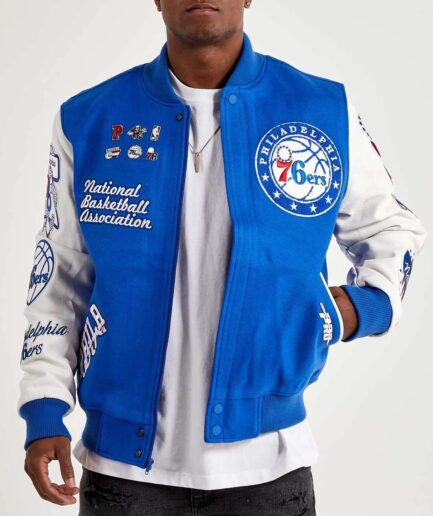 Mash Up Philadelphia 76ers Royal Varsity Jacket