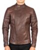 mens brown leather biker fashion