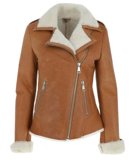 Women's Brown Fur Shearling Jacket