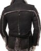 Black Leather Shearling Coat For