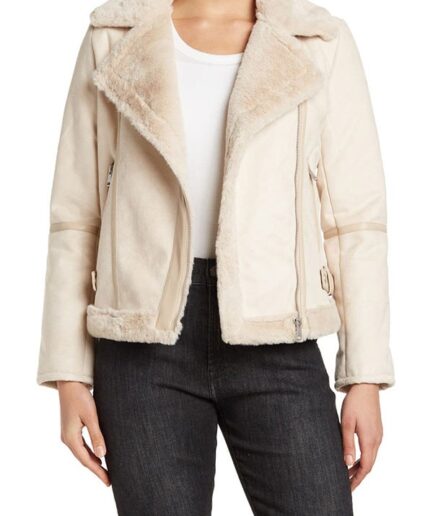 Women’s Ivory Fur Shearling Leather Jacket