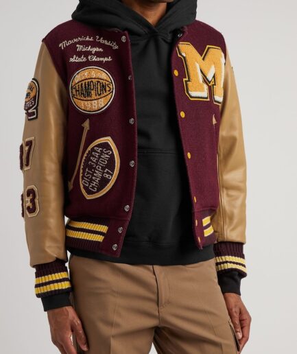 Whitesville Burgundy Wool Varsity Jacket