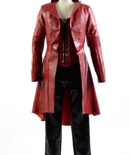 Scarlet Witch Civil War Red Trench Coat